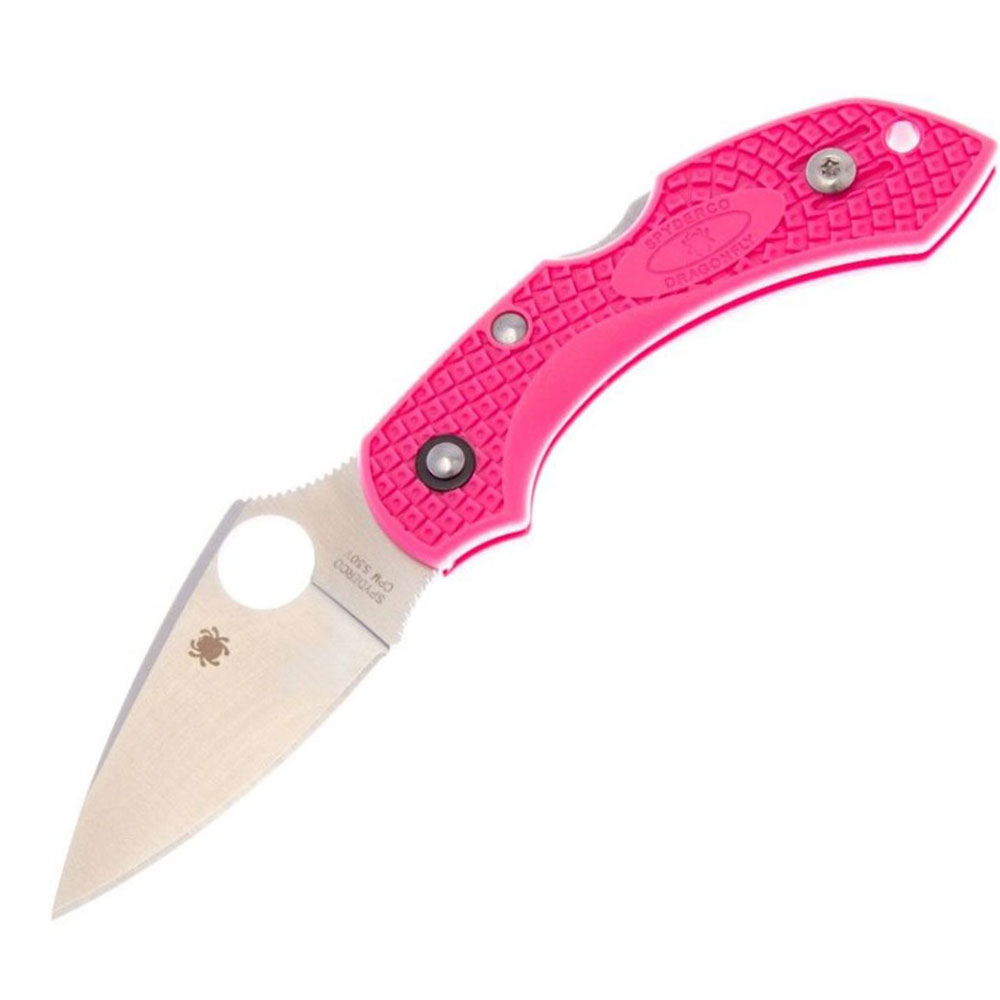 11111 SPYDERCO DRAGONFLY 2 PINK LIGHTWEIGHT CPM S30V PLAINEDGE C28FPPNS30V2 - Image 1