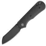 CIVIVI Crabby-Black Canvas Micarta Handle Black Stonewashed 14C28N Blade C24055-3