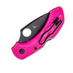 SPYDERCO DRAGONFLY 2 PINK LIGHTWEIGHT BLACK BLADE CPM S30V PLAIN EDGE C28FPPNS30VBK2 - Image 2