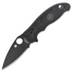 SPYDERCO Manix 2 Folding Knife 3-3/8" BD-1 Black Plain Blade, Black FRCP Handles, Ball Bearing Lock C101PBBK2
