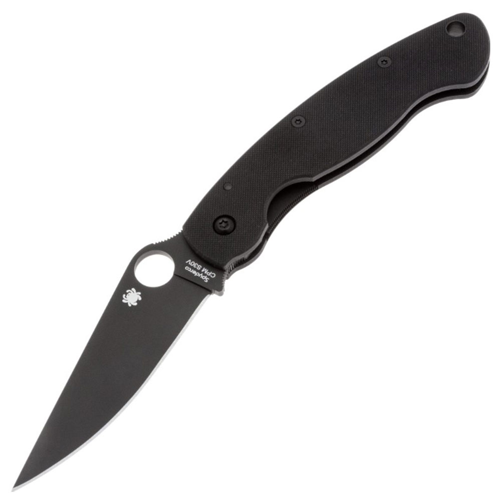 SPYDERCO MILITARY MODEL BLACK G-10 BLACK BLADE PLAIN EDGE C36GPBK (1) SPYDERCO MILITARY MODEL BLACK G-10 BLACK BLADE PLAIN EDGE C36GPBK - Image 1