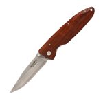 Mcusta Mcusta Classic Wave Folding Knife 3.40" VG-10 Damascus Drop Point Blade, Ironwood Handles, Liner Lock MC-0018D