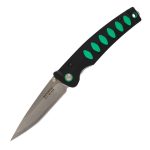 Mcusta Mcusta Katana Folding Knife 3.5" Laminated VG-10 Modified Tanto Blade, Black and Green Aluminum Handles, Liner Lock MC-0044C