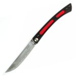 Mcusta Mcusta The Executive VG-10 Core Damascus Red Micarta 4.56" Personal Folding Steak Knife MC-0221D