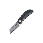 Mcusta Mcusta Petit Front Flipper Knife 1.88" VG10 Damascus Sheepsfoot Blade, Black/Orange Micarta Handles, Liner Lock MC-0211D