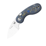 Microbe  14C28N  Vortex Micarta  Semi-Circula Button Liner Lock