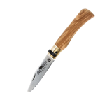 Old Bear OLIVE-wood handle, satin with rounded tip W 1.4060 blade; ("S" size)