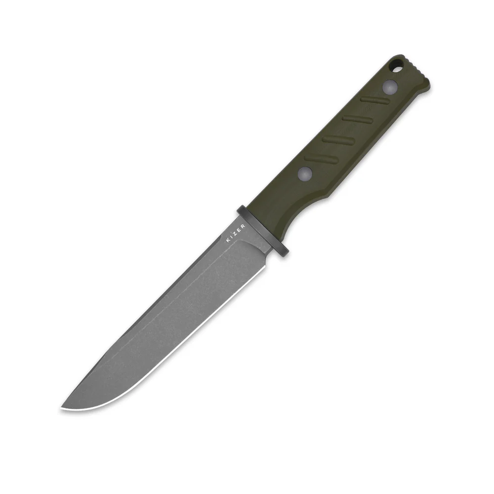 1096A2_1 Kizer Camp 180 Fixed Blade Knife OD Green G-10 - Image 1
