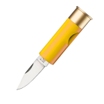 Old Bear Gauge12 cartridge-knife, YELLOW plastic body, Aisi 420 blade