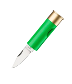 Old Bear Gauge12 cartridge-knife, GREEN plastic body, Aisi 420 blade