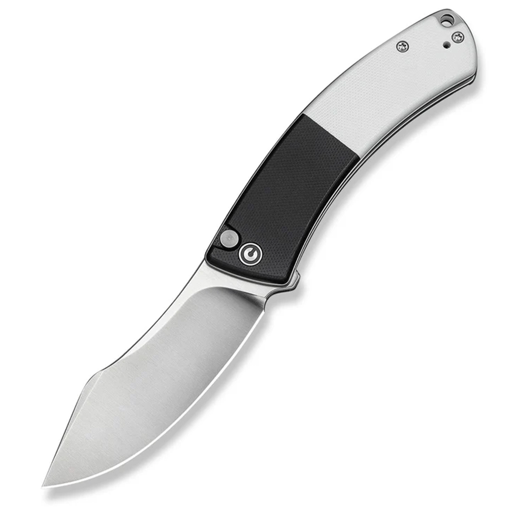 2 CIVIVI Outlaw Muk Flipper & Button Lock Knife Black & White G10 Handle C24079-4 - Image 1