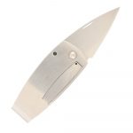 Mcusta Kamon Aoi Crest Money Clip Folding Knife  Satin Plain Blade Stainless Steel Handles MC-0081 - Image 2