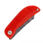 Mcusta Petit VG10 Damascus Sheepsfoot Blade Orange/Blue Micarta Handles MC-0213D - Image 4