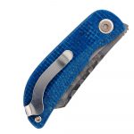 Mcusta Petit VG10 Damascus Sheepsfoot Blade Orange/Blue Micarta Handles MC-0213D - Image 5