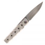 Mcusta Shinra Katana Folding Knife Damascus Drop Point Blade Damascus Handles MC-0037D - Image 2