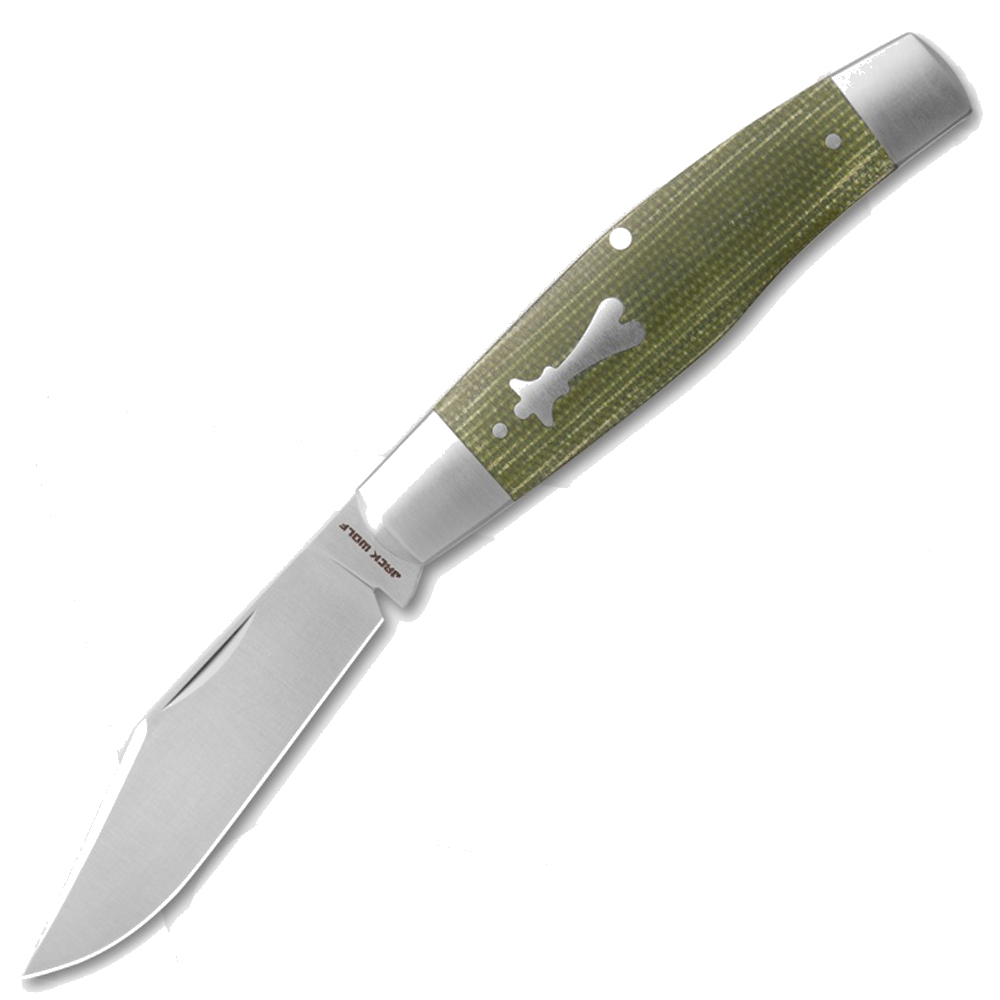 Jack Wolf Stockman Green Canvas Micarta SCOT-GCM (1) Jack Wolf Stockman Green Canvas Micarta SCOT-GCM - Image 1