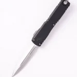 Microtech ULTRATECH GEN IV D/E STONEWASH  FULL SERRATE BLACK 11224-12